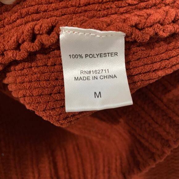 Hooked Up Sweater Womens Size M Half Zip Cable Knit Pumpkin Mock Neck NWOT* - Picture 6 of 9